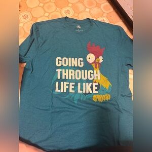 Disney Teal Graphic Tee with Rooster Design